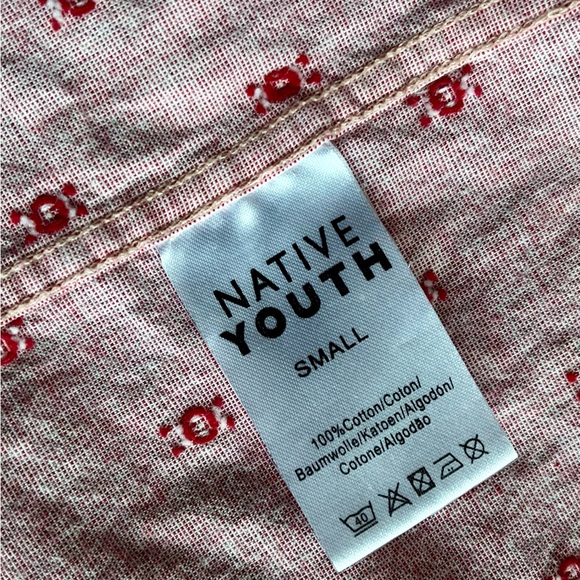 Native Youth Short Sleeve dress shirt Button Down Pink Small - Picture 3 of 6